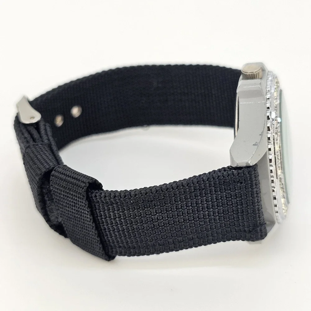 38MM Women's‎ Watch Gray Dial NEW Black Nylon Bands NEW Battery